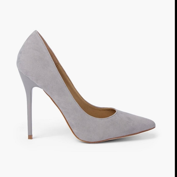 NWT Grey Pointed Court Stiletto Heels - Picture 2 of 4